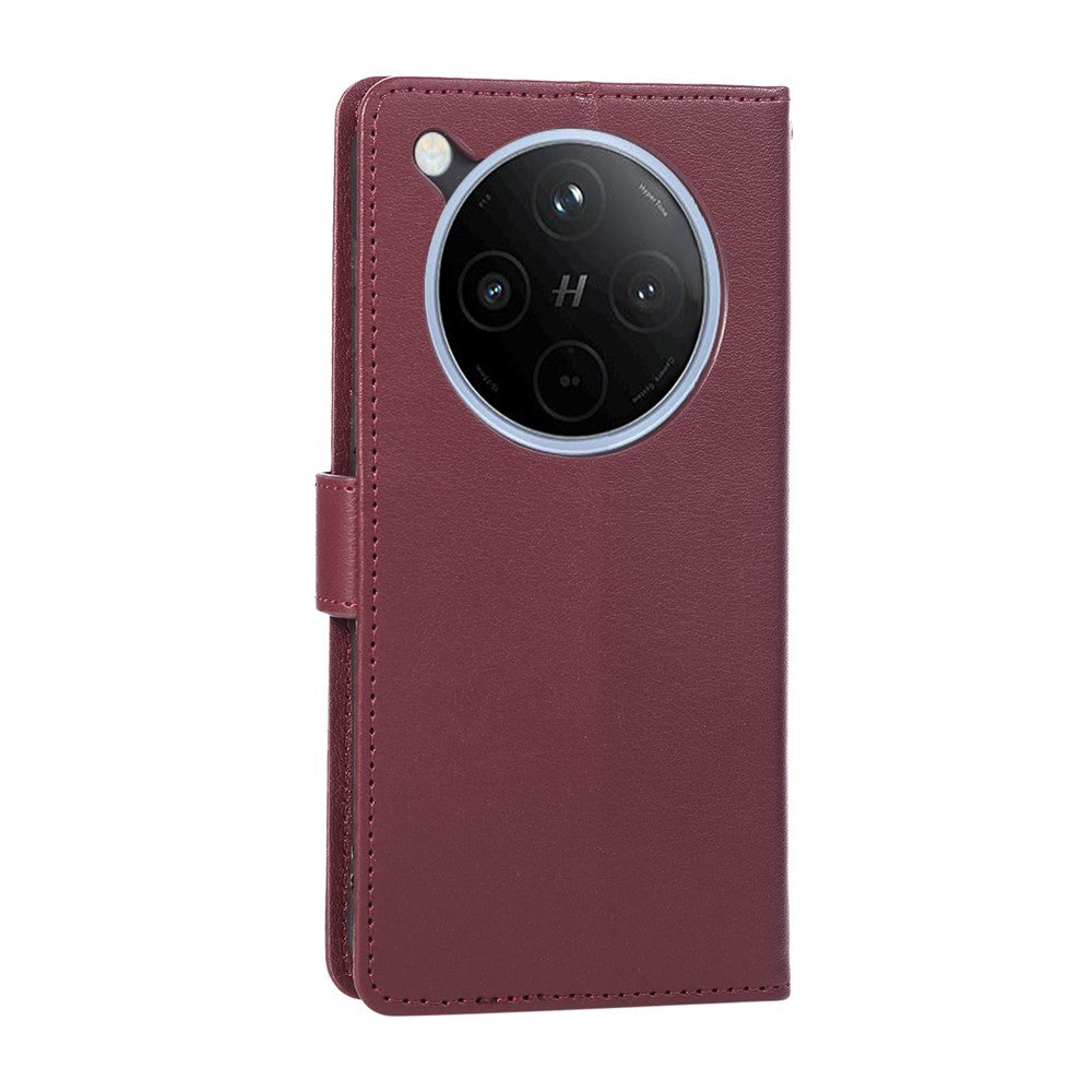 For Oppo Find X8 Pro 5G Case Wallet Stand View PU Leather Phone Cover with Wrist Strap
