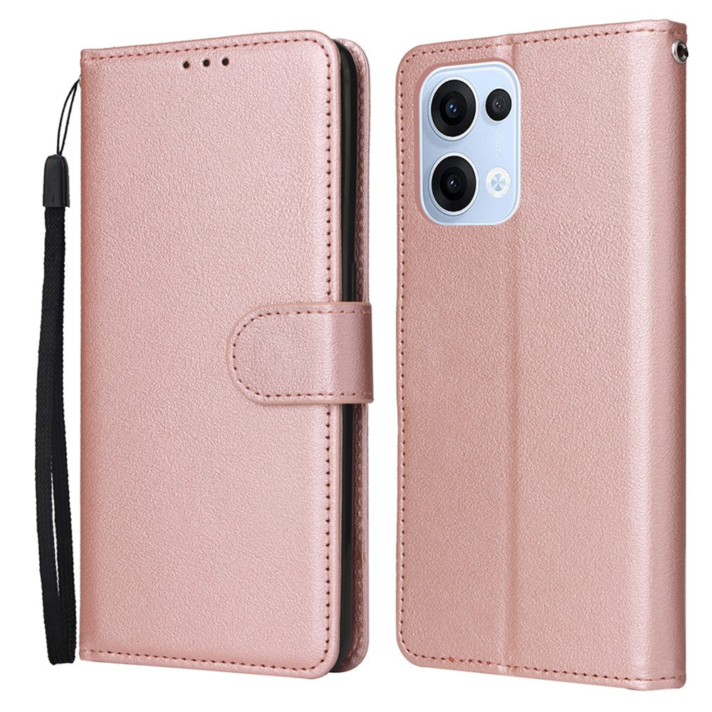 For Oppo Reno13 5G (Global) Case Wallet Stand View PU Leather Phone Cover with Wrist Strap