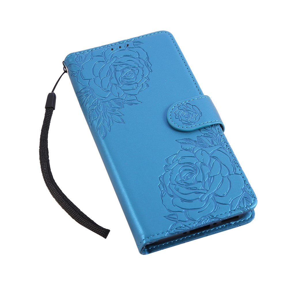 For Oppo Find X8 5G Case Rose Flower PU Leather Wallet Phone Cover with 3 Card Slots / Wrist Strap