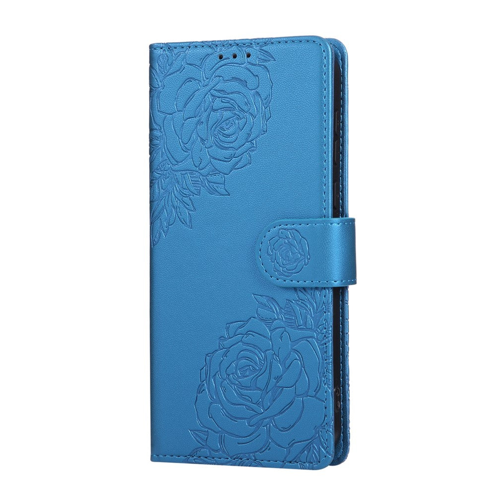 For Oppo Find X8 5G Case Rose Flower PU Leather Wallet Phone Cover with 3 Card Slots / Wrist Strap