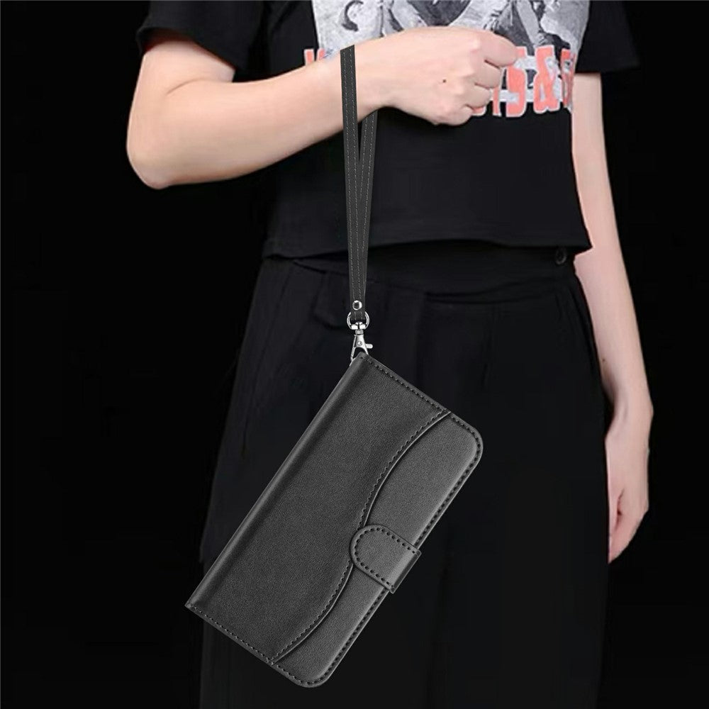 Stand Case for Honor 400 Pro 5G (Global)G PU Leather Wallet Phone Cover S Shape Stitching Design with Strap
