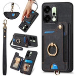 For Oppo Reno14 5G (Global) / Oppo Reno13 5G (Global) Retro PU Leather Back Cover with RFID Blocking Card Holder