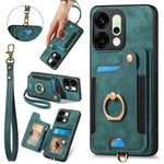 For Oppo Reno14 5G (Global) / Oppo Reno13 5G (Global) Retro PU Leather Back Cover with RFID Blocking Card Holder
