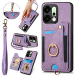 For Oppo Reno14 5G (Global) / Oppo Reno13 5G (Global) Retro PU Leather Back Cover with RFID Blocking Card Holder