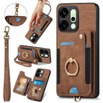 For Oppo Reno14 5G (Global) / Oppo Reno13 5G (Global) Retro PU Leather Back Cover with RFID Blocking Card Holder