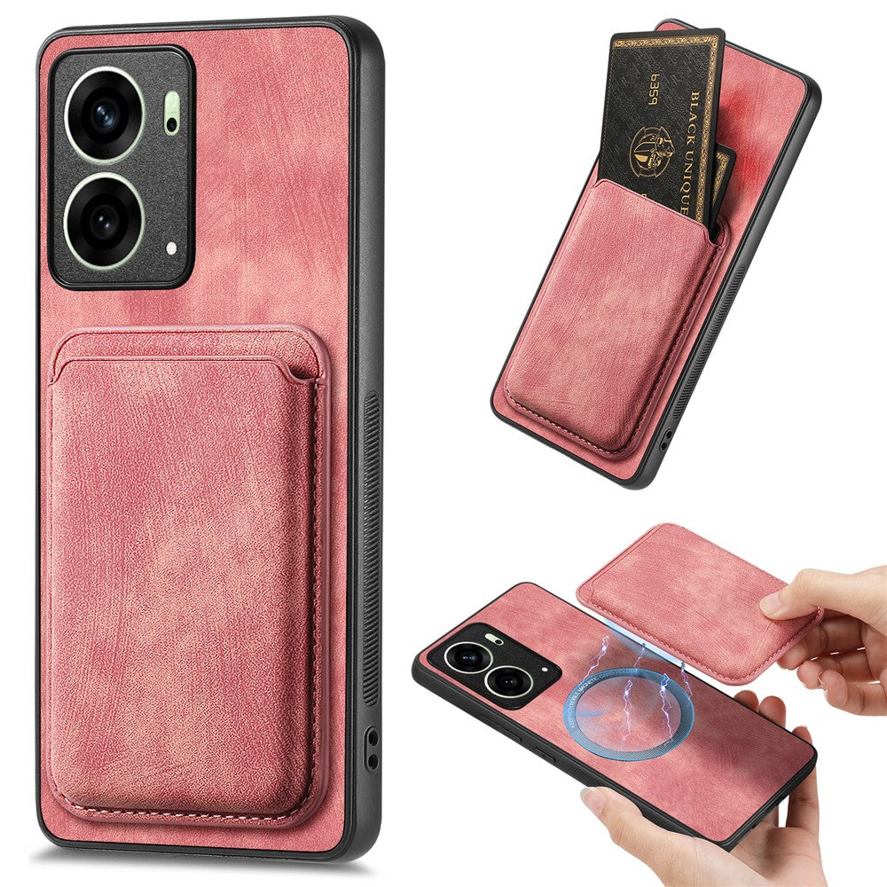 Oppo Reno4 5G / Oppo Reno13 5G (Global) Magnetiskt Läderfodral med Avtagbar Korthållare