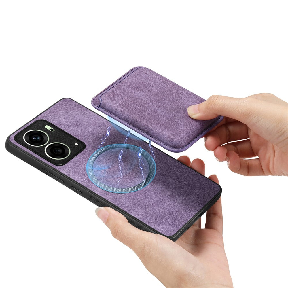 Oppo Reno4 5G / Oppo Reno13 5G (Global) Magnetiskt Läderfodral med Avtagbar Korthållare
