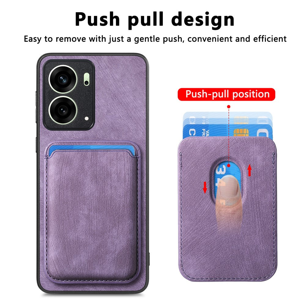 Oppo Reno4 5G / Oppo Reno13 5G (Global) Magnetiskt Läderfodral med Avtagbar Korthållare
