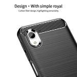 MOFI JK TPU Series-1 för Samsung Galaxy A23e / A22e Kolfibertextur Anti-fingeravtrycksmobilskal Mjukt TPU Borstad Yta Skyddande Skal