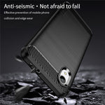 MOFI JK TPU Series-1 för Samsung Galaxy A23e / A22e Kolfibertextur Anti-fingeravtrycksmobilskal Mjukt TPU Borstad Yta Skyddande Skal