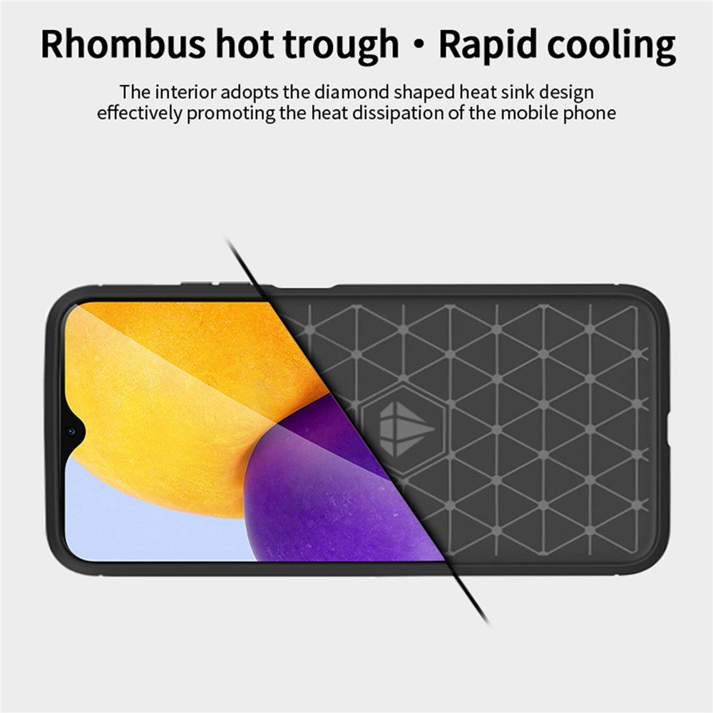 MOFI JK TPU Series-1 för Samsung Galaxy A23e / A22e Kolfibertextur Anti-fingeravtrycksmobilskal Mjukt TPU Borstad Yta Skyddande Skal