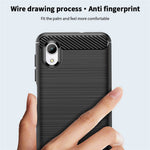 MOFI JK TPU Series-1 för Samsung Galaxy A23e / A22e Kolfibertextur Anti-fingeravtrycksmobilskal Mjukt TPU Borstad Yta Skyddande Skal