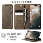 CASEME For iPhone 14 Pro Case  033 Series RFID Blocking Wallet Stand Calf Texture Leather Phone Cover