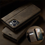 CASEME For iPhone 14 Plus Case  033 Series RFID Blocking Wallet Stand Calf Texture Leather Phone Cover