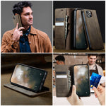 CASEME For iPhone 14 Plus Case  033 Series RFID Blocking Wallet Stand Calf Texture Leather Phone Cover