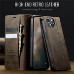 CASEME For iPhone 14 Plus Case  033 Series RFID Blocking Wallet Stand Calf Texture Leather Phone Cover