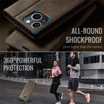 CASEME For iPhone 14 Plus Case  033 Series RFID Blocking Wallet Stand Calf Texture Leather Phone Cover