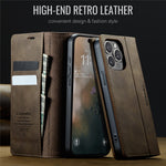 CASEME For iPhone 14 Pro Max Case  033 Series RFID Blocking Wallet Stand Calf Texture Leather Phone Cover