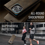 CASEME For iPhone 14 Pro Max Case  033 Series RFID Blocking Wallet Stand Calf Texture Leather Phone Cover