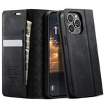 CASEME For iPhone 14 Pro Max Case  033 Series RFID Blocking Wallet Stand Calf Texture Leather Phone Cover