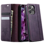CASEME For iPhone 14 Pro Max Case  033 Series RFID Blocking Wallet Stand Calf Texture Leather Phone Cover