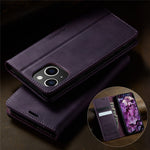 CASEME For iPhone 15 Plus Case  033 Series RFID Blocking Wallet Stand Calf Texture Leather Phone Cover