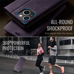 CASEME For iPhone 15 Plus Case  033 Series RFID Blocking Wallet Stand Calf Texture Leather Phone Cover