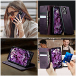 CASEME For iPhone 15 Pro Max Case  033 Series RFID Blocking Wallet Stand Calf Texture Leather Phone Cover