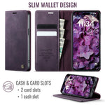 CASEME For iPhone 15 Pro Max Case  033 Series RFID Blocking Wallet Stand Calf Texture Leather Phone Cover