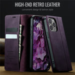 CASEME For iPhone 15 Pro Max Case  033 Series RFID Blocking Wallet Stand Calf Texture Leather Phone Cover