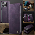 CASEME For iPhone 15 Pro Max Case  033 Series RFID Blocking Wallet Stand Calf Texture Leather Phone Cover
