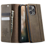 CASEME For iPhone 15 Pro Max Case  033 Series RFID Blocking Wallet Stand Calf Texture Leather Phone Cover