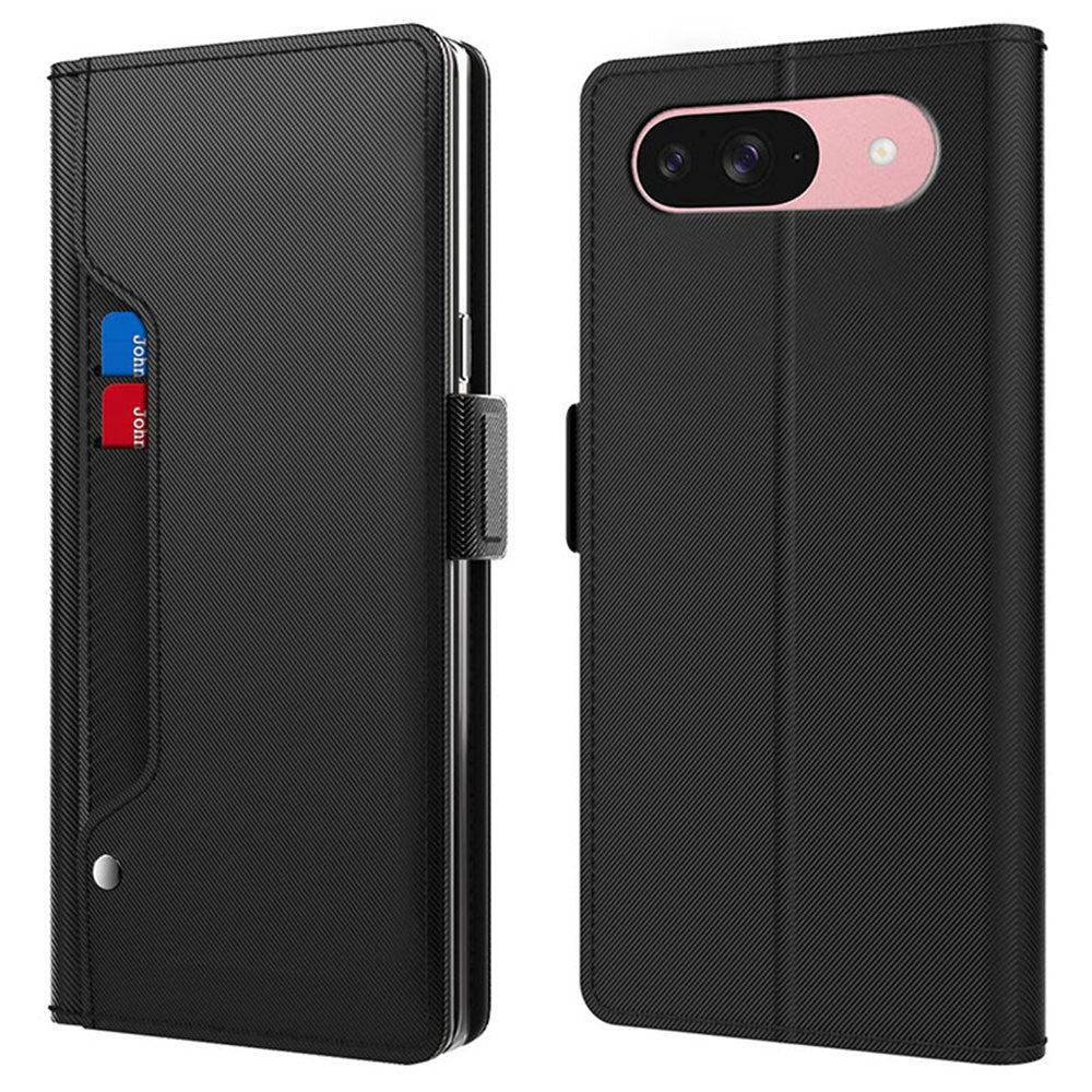 Til Google Pixel 10 Cover med Stand PU Læder Telefoncover Pung Spejl