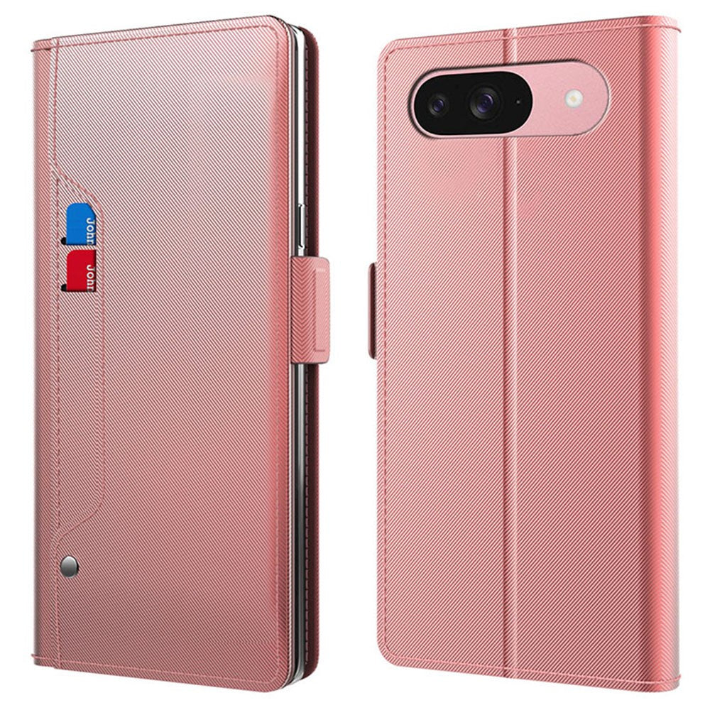 Til Google Pixel 10 Cover med Stand PU Læder Telefoncover Pung Spejl