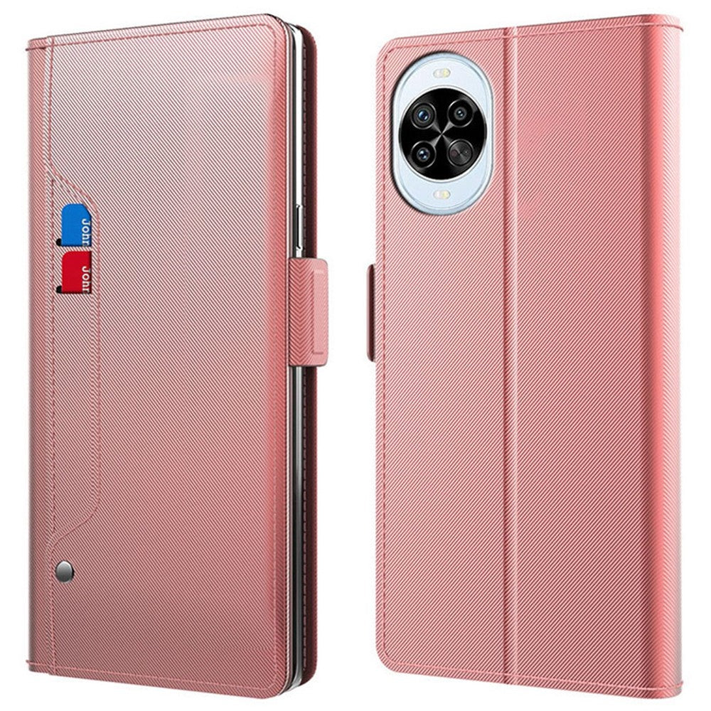 For Huawei nova 14 Pro 5G Case Stand PU Leather Phone Cover Card Holder Mirror