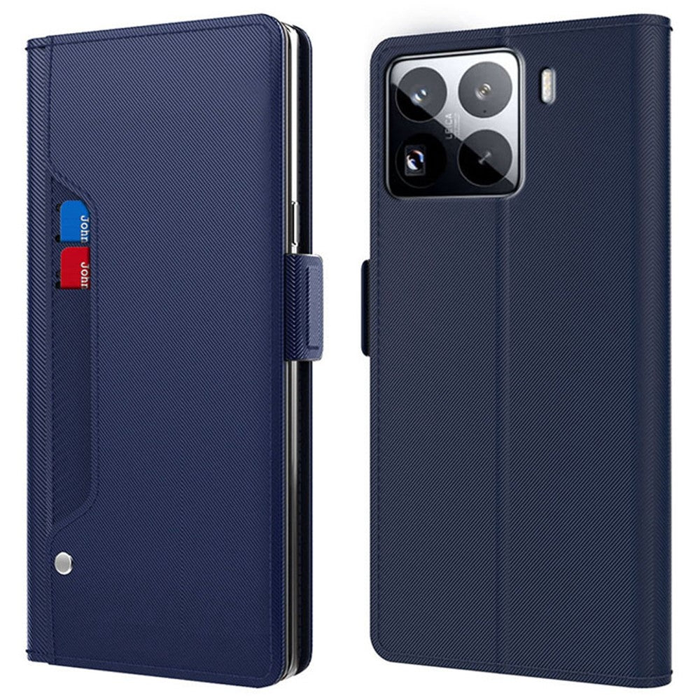Xiaomi 15S Pro Fodral Stativ PU Läder mobilfodral Korthållare Spegel