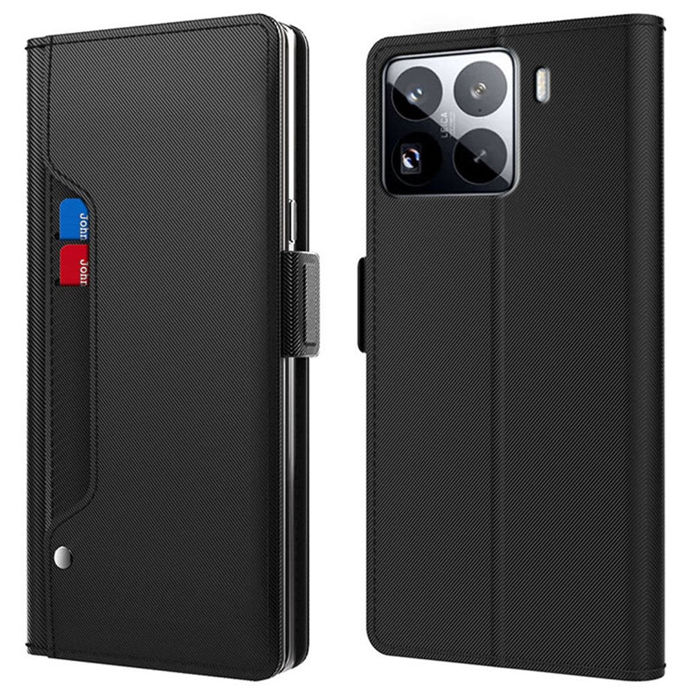 Xiaomi 15S Pro Fodral Stativ PU Läder mobilfodral Korthållare Spegel