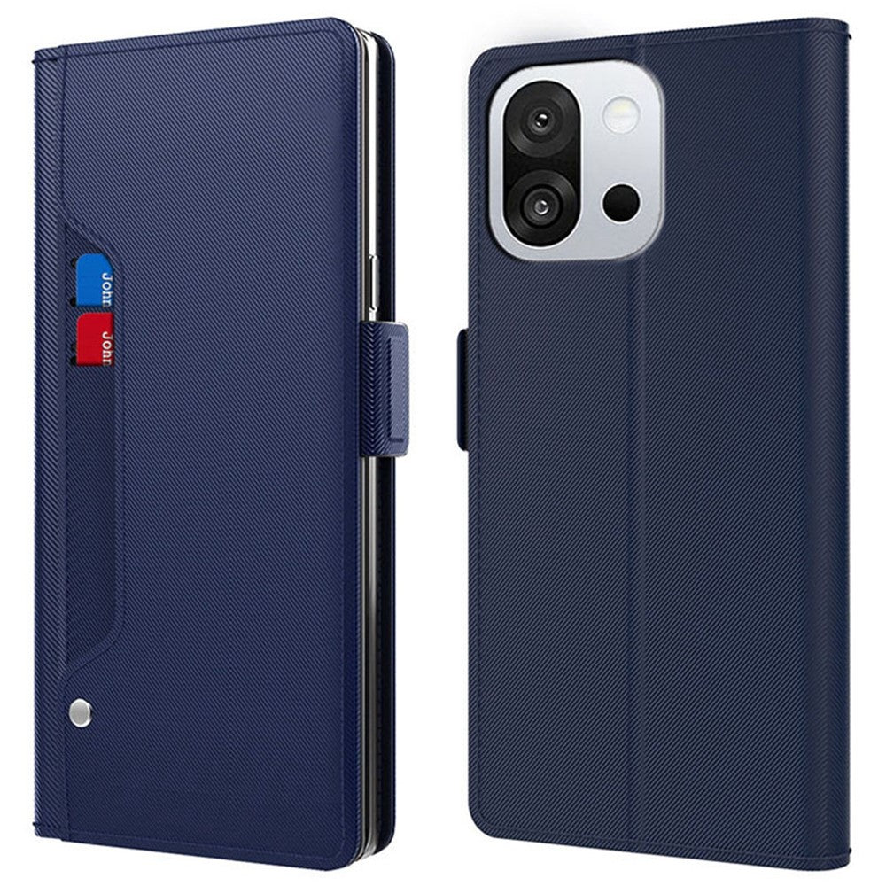 OnePlus 13T 5G Fodral Stativ PU Läder mobilskydd Korthållare Spegel