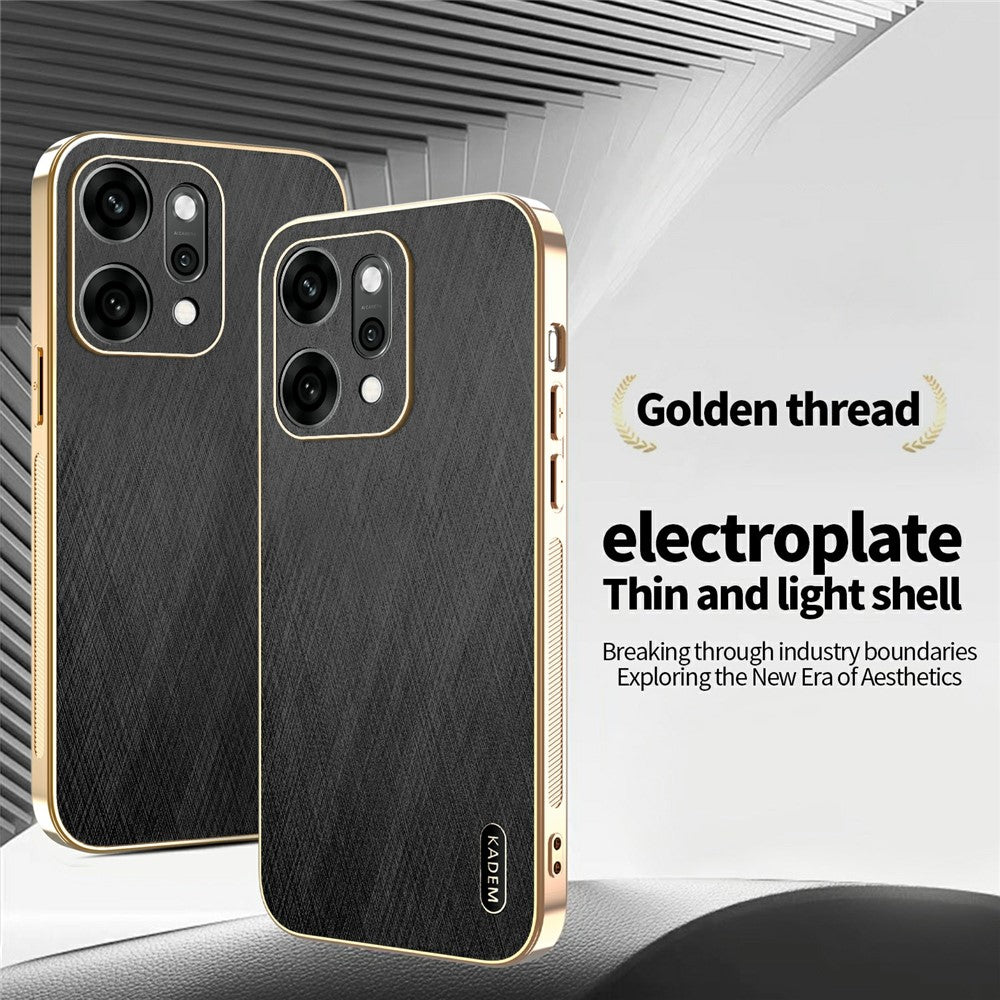 KADEM For Oppo Reno14 5G (Global) Case Electroplating Silk Texture PU + TPU Phone Back Cover