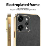 KADEM For Oppo Reno14 5G (Global) Case Electroplating Silk Texture PU + TPU Phone Back Cover