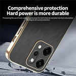KADEM For Oppo Reno14 5G (Global) Case Electroplating Silk Texture PU + TPU Phone Back Cover
