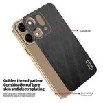 KADEM For Oppo Reno14 5G (Global) Case Electroplating Silk Texture PU + TPU Phone Back Cover