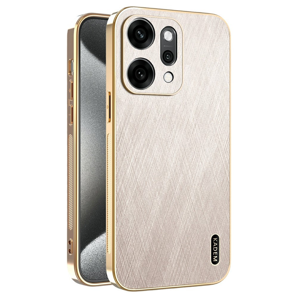 KADEM For Oppo Reno14 5G (Global) Case Electroplating Silk Texture PU + TPU Phone Back Cover