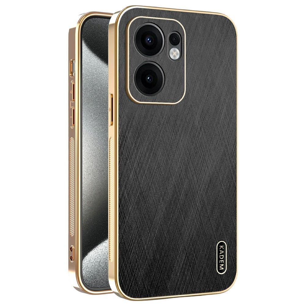 KADEM För Oppo Reno13 F 5G (Reno 13 FS 5G) / 4G Skal Galvaniserad Sidenstruktur PU + TPU mobil Baksida