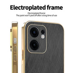 KADEM För Oppo Reno13 F 5G (Reno 13 FS 5G) / 4G Skal Galvaniserad Sidenstruktur PU + TPU mobil Baksida