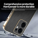 KADEM För Oppo Reno13 F 5G (Reno 13 FS 5G) / 4G Skal Galvaniserad Sidenstruktur PU + TPU mobil Baksida