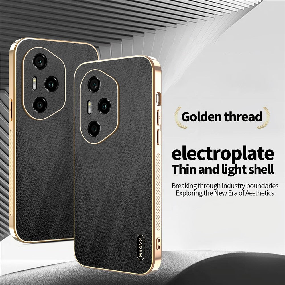 KADEM For Honor 400 Pro 5G (Global) Case Electroplating Silk Texture PU + TPU Phone Back Cover