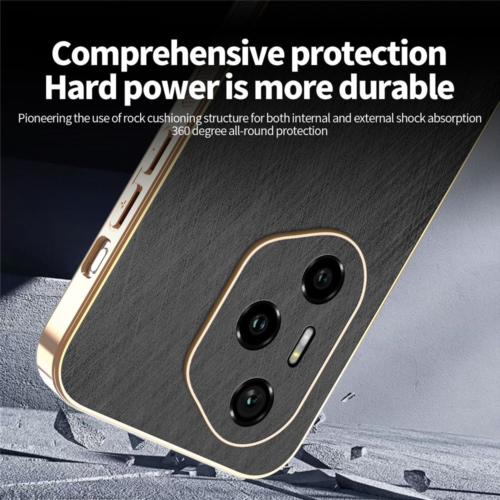 KADEM For Honor 400 Pro 5G (Global) Case Electroplating Silk Texture PU + TPU Phone Back Cover