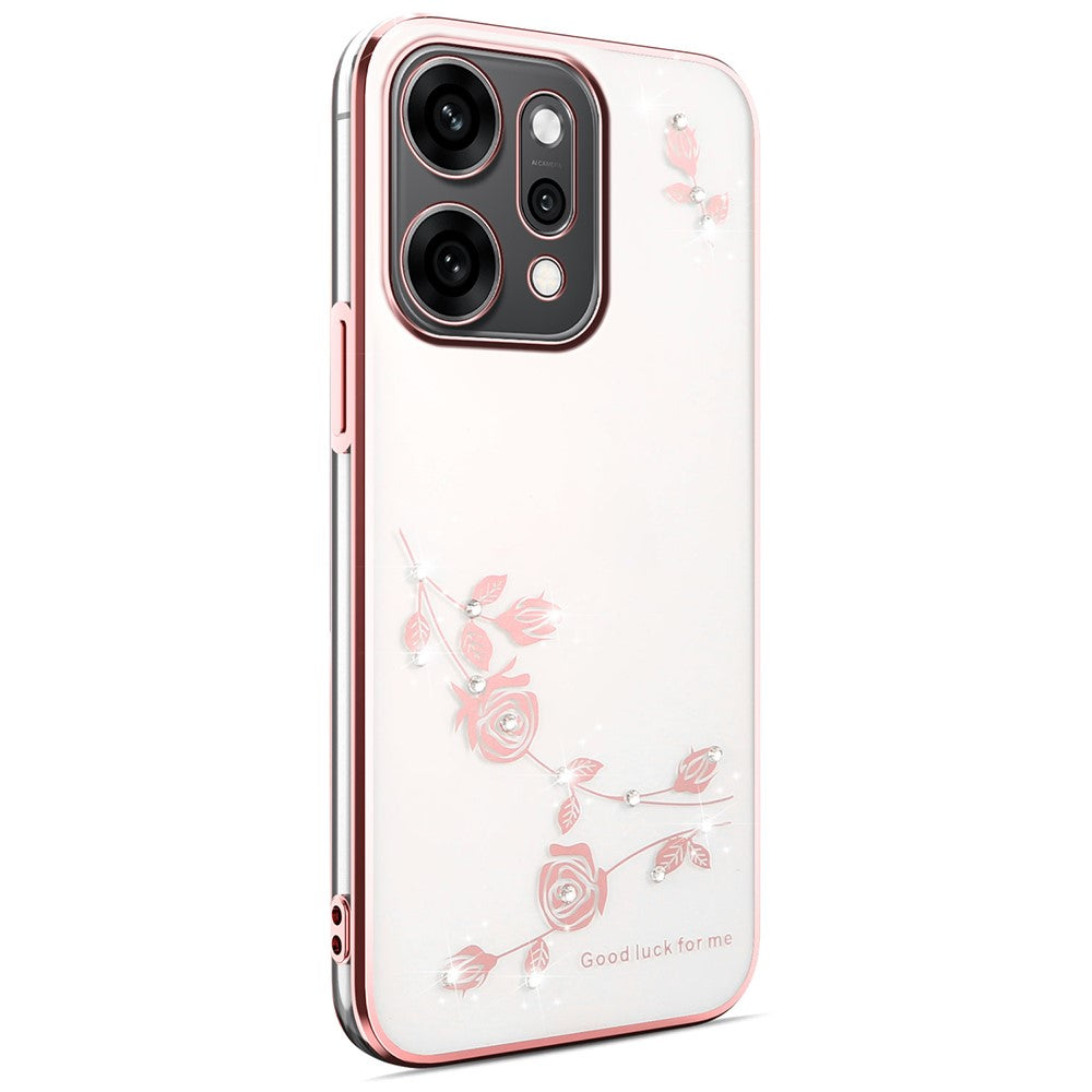 KADEM För Oppo Reno14 Pro 5G (Global) Skal Blomma Strass Dekor TPU mobilskal
