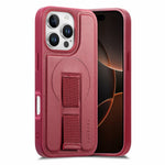 CASENEO For iPhone 16 Pro Magnetic Case Wristband PU Leather + PC Shockproof Phone Cover